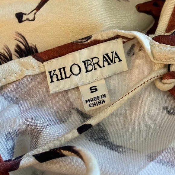 Kilo BRAVA Horse Print Satin Fringed Midi Slip Dress or Nightgown - Picture 4 of 7